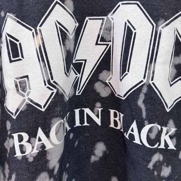 AC/DC Back In Black Tie-Dye Sweatshirt Womens S 50% Cotton 50% Polyester - Picture 1 of 4